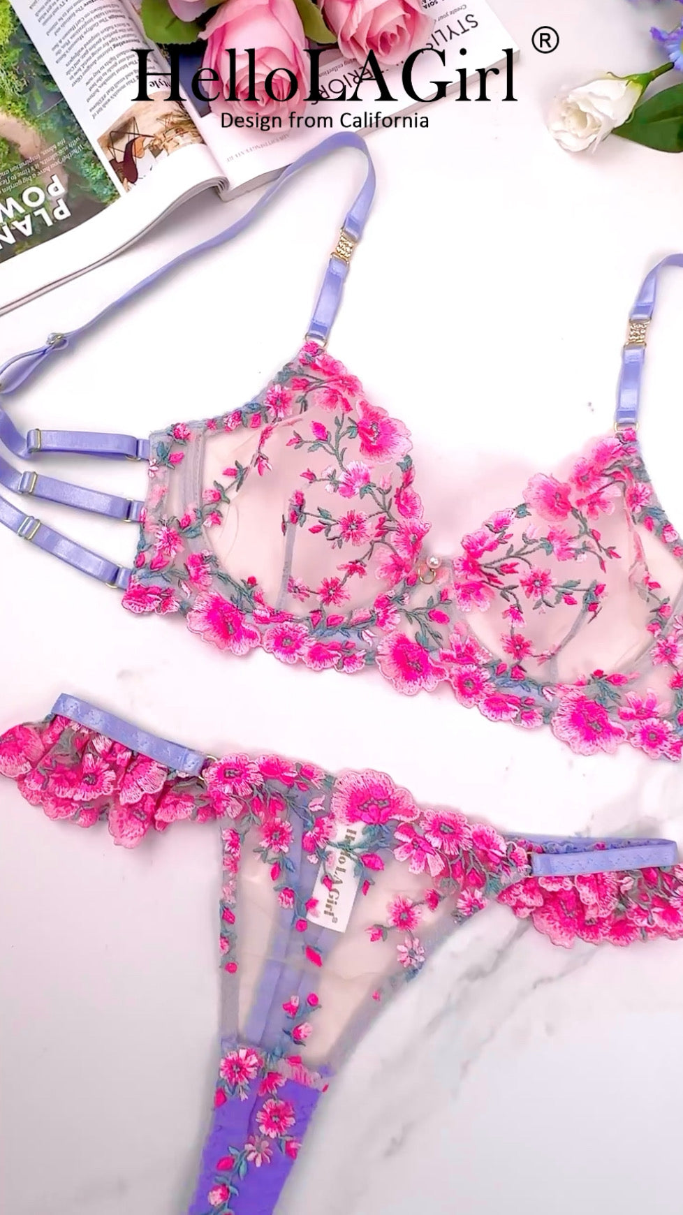 Bloom Romance Sheer Lingerie Set