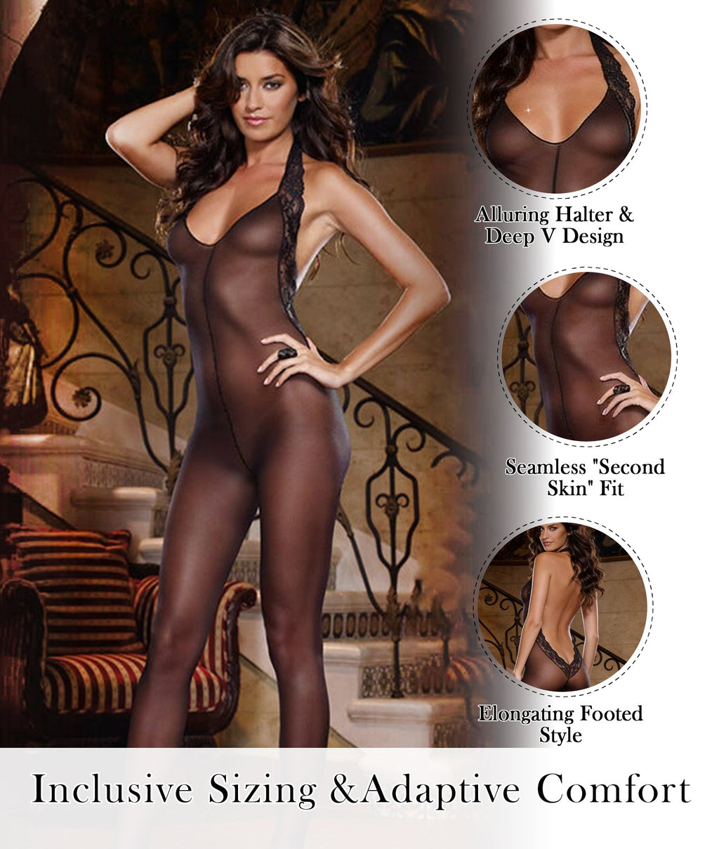 Black Lace Bodysuit Tights 
