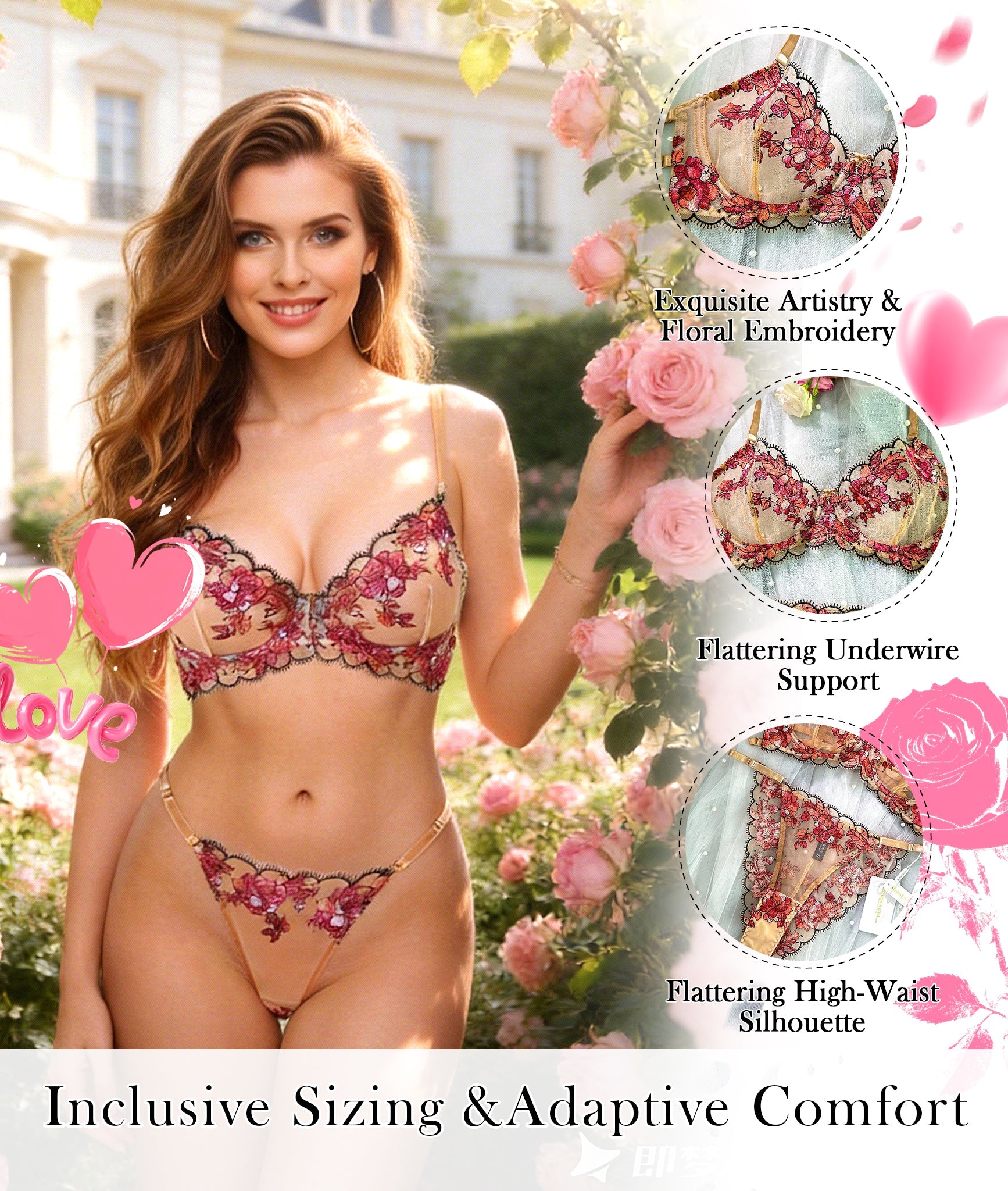 Blossom Elegance Lace Lingerie Set