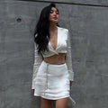 White Satin Silver Diamond Crop Top