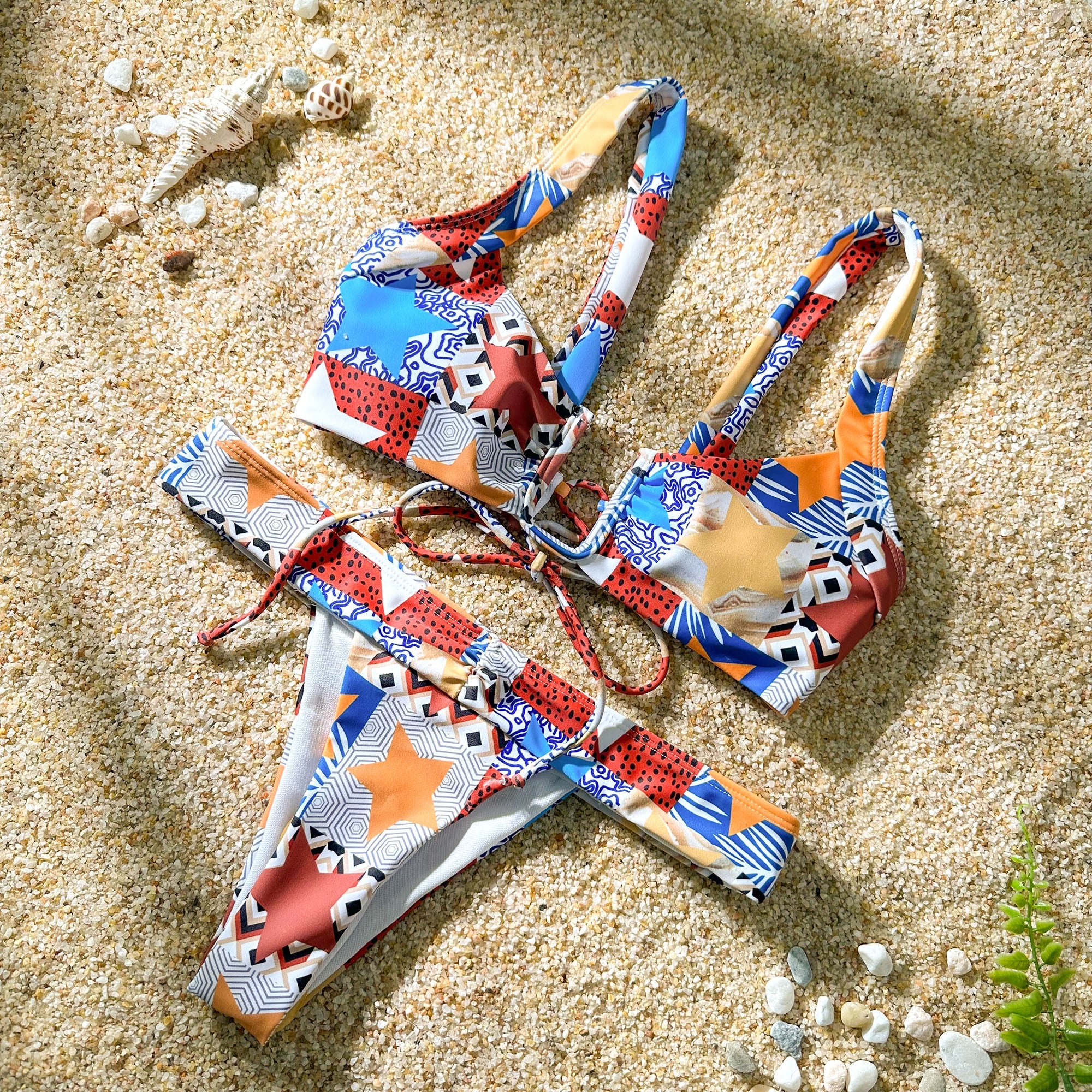 Printed Sexy Split Bikini Set