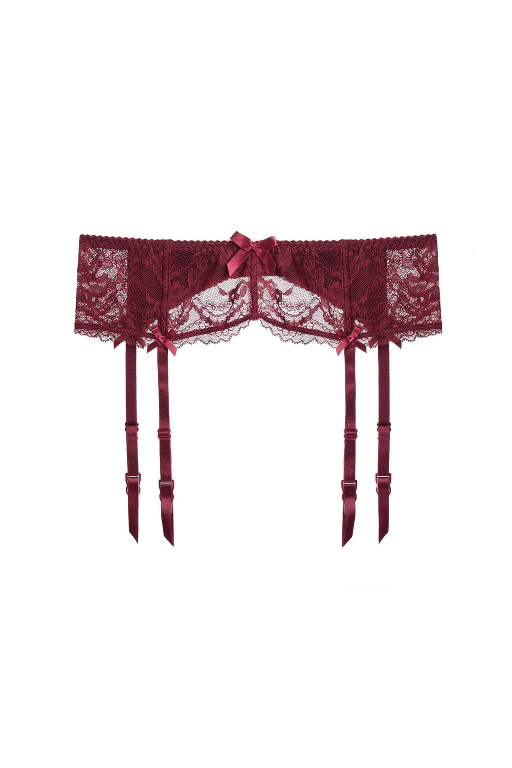 Sexy Red Floral Lace Trim Garter Lingerie