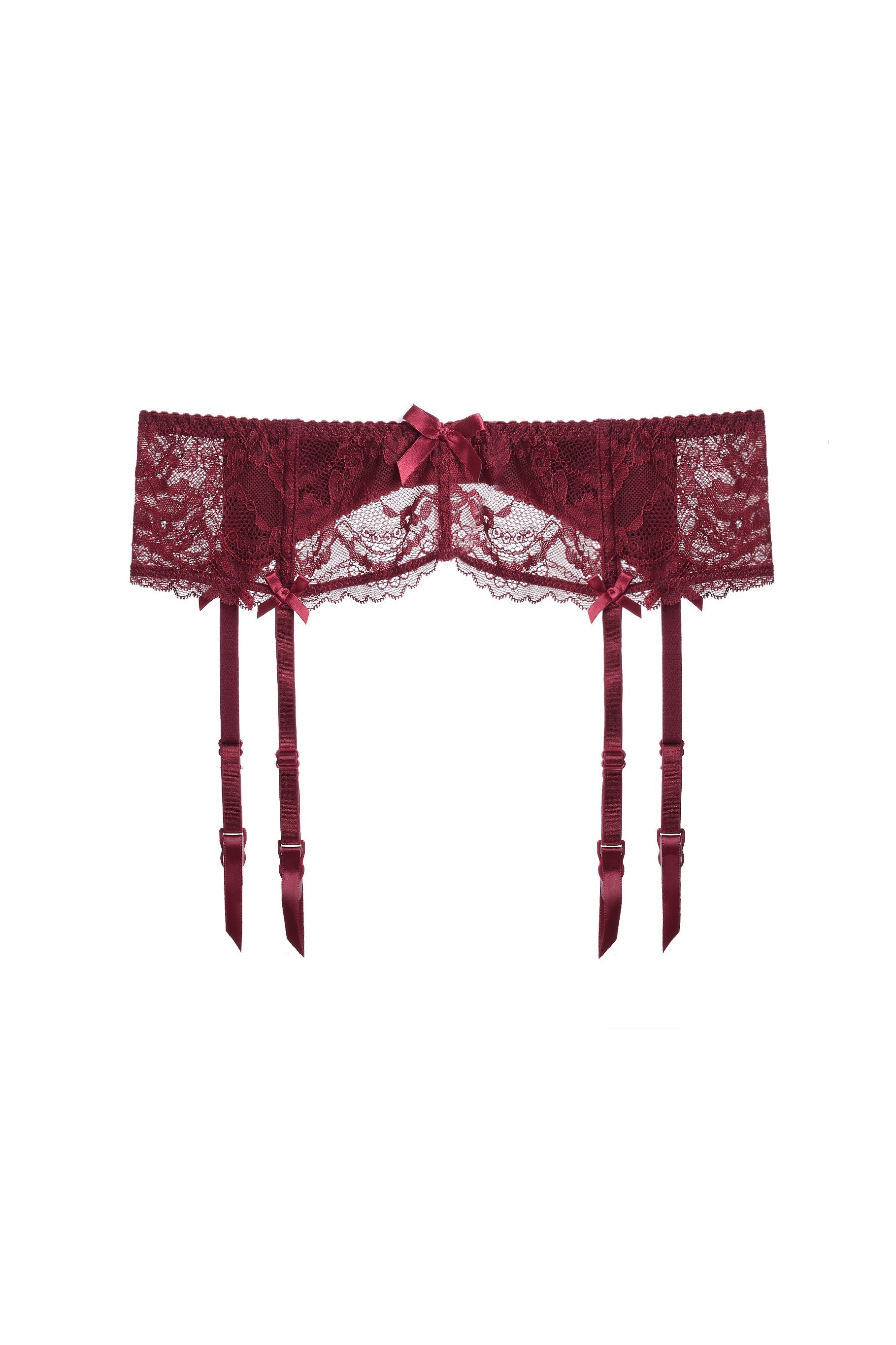 Sexy Red Floral Lace Trim Garter Lingerie