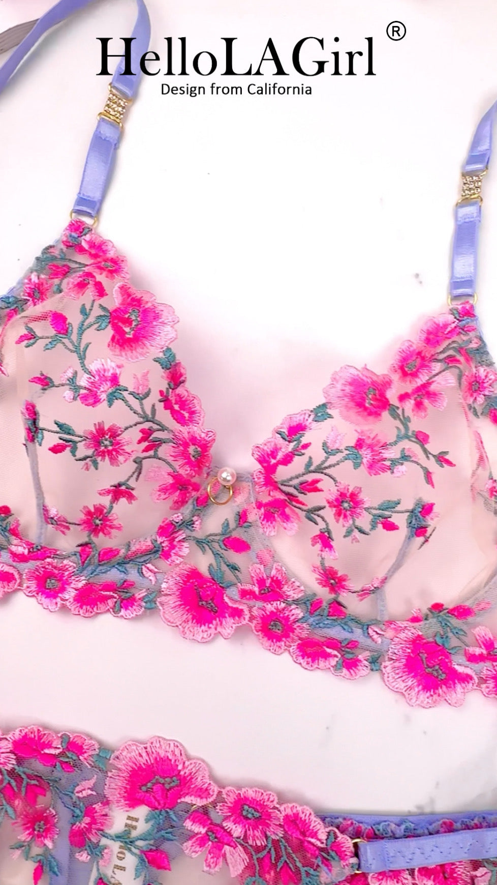 Bloom Romance Sheer Lingerie Set