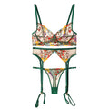 Enchanted Garden Sheer Floral Embroidery Lingerie Set