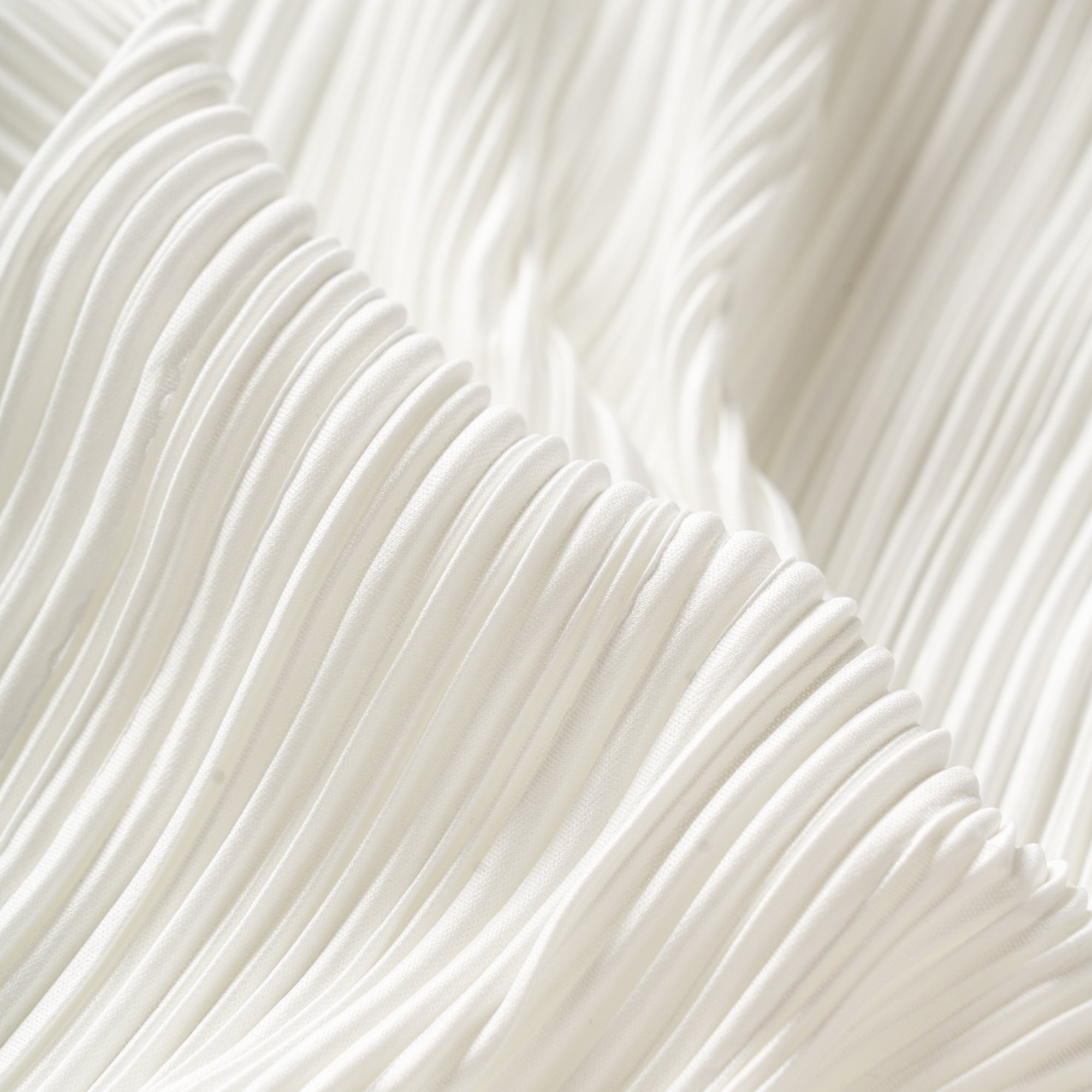White Solid High Waist Pleated Wide-Leg Pants