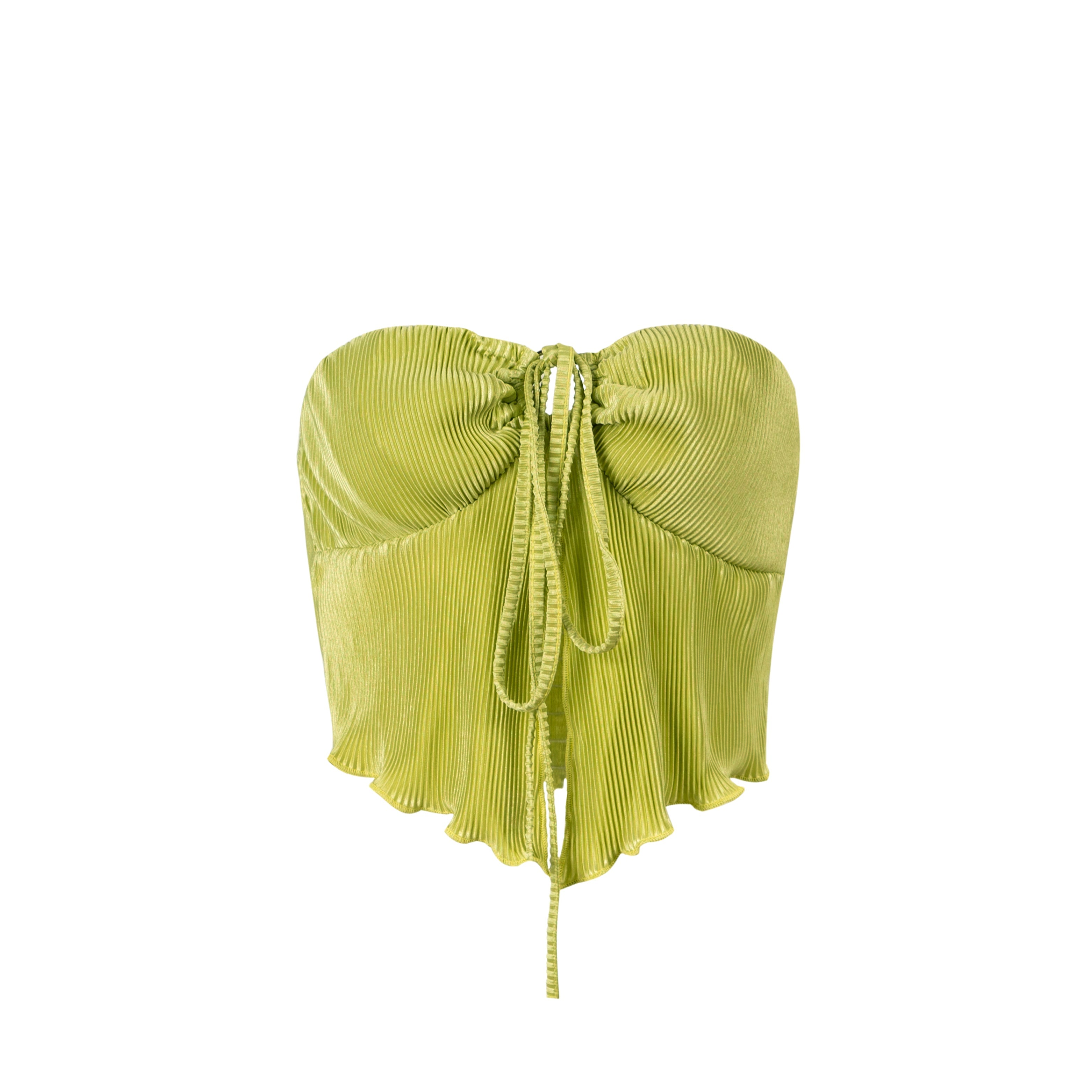 Green Halter Criss Cross Bandage Lace Up Backless Crop Top