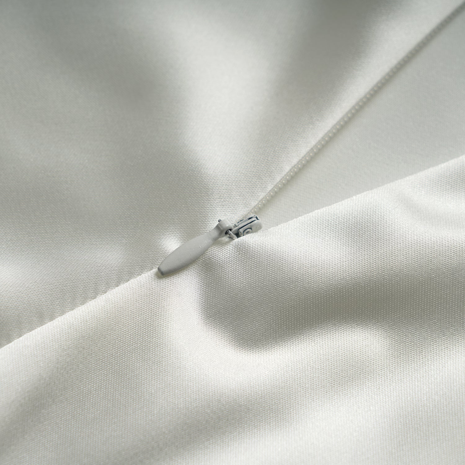 White Satin Silver Diamond A Line Dress