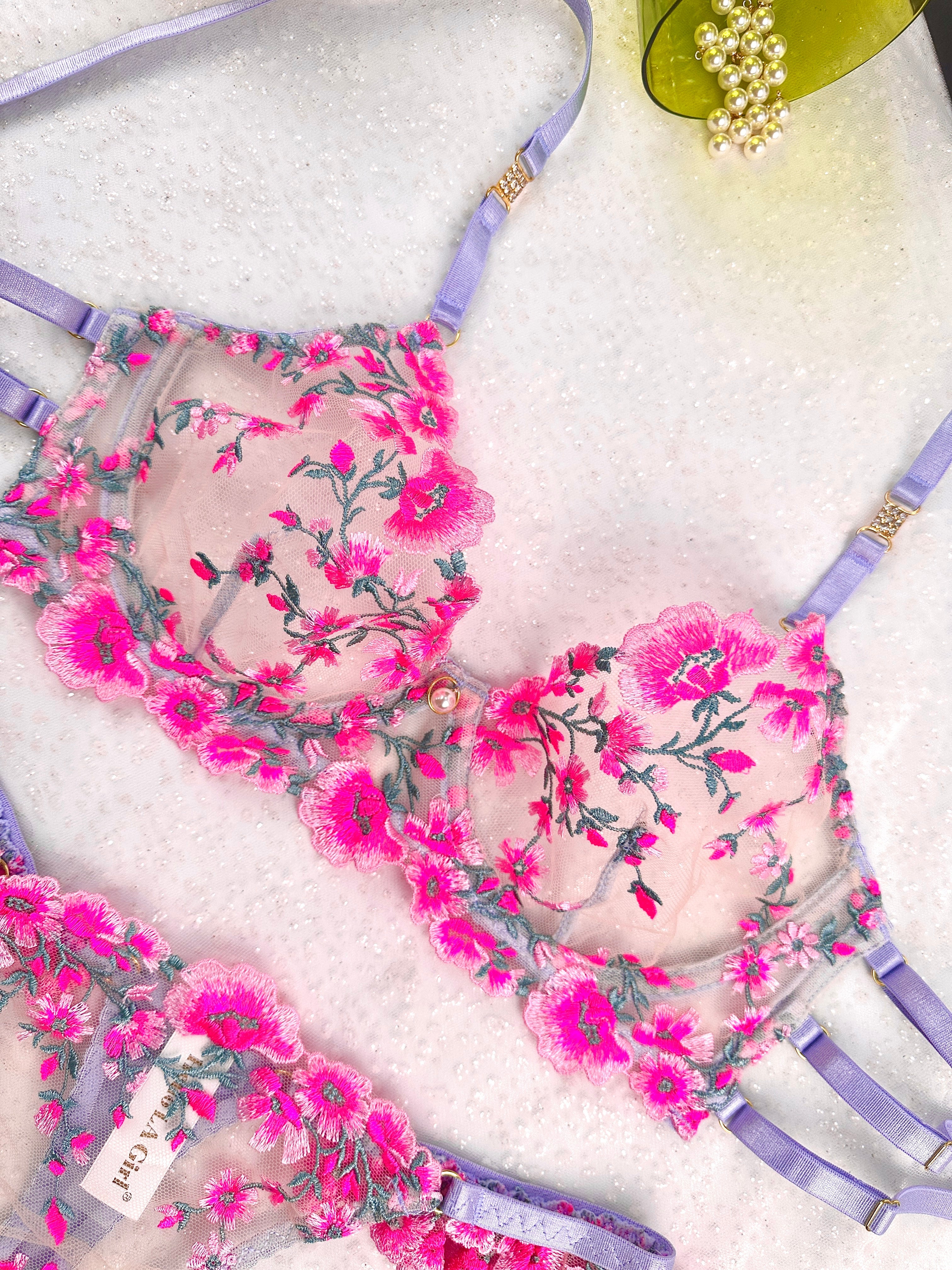 Bloom Romance Sheer Lingerie Set