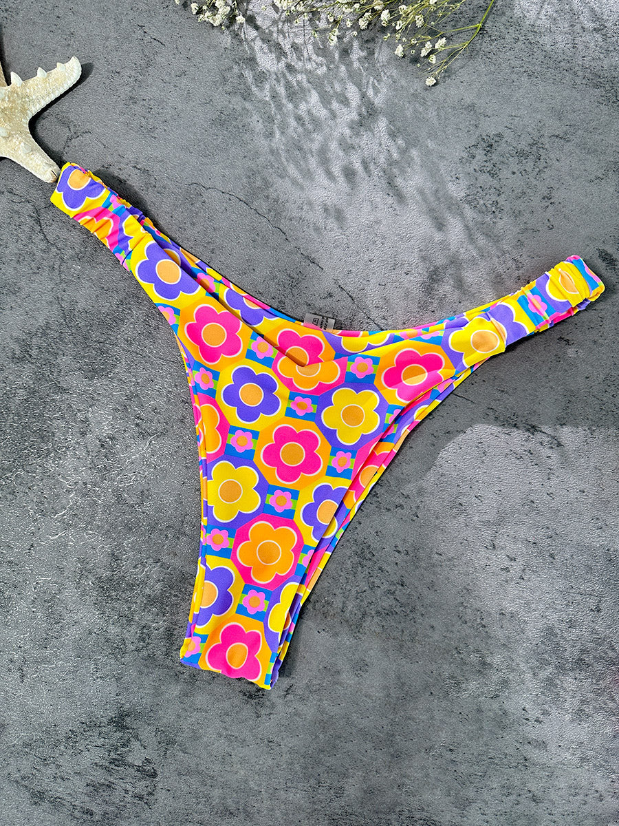 Multi Floral Print Double layer Bikini Set
