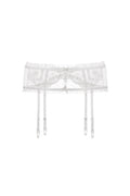 White Guipure 3D Lace Floral Garter Belt Lingerie