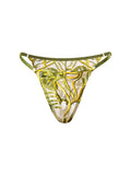 Green Leaves  Embroidered Thong
