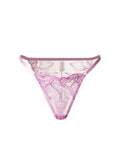 Purple Embroidered Thong