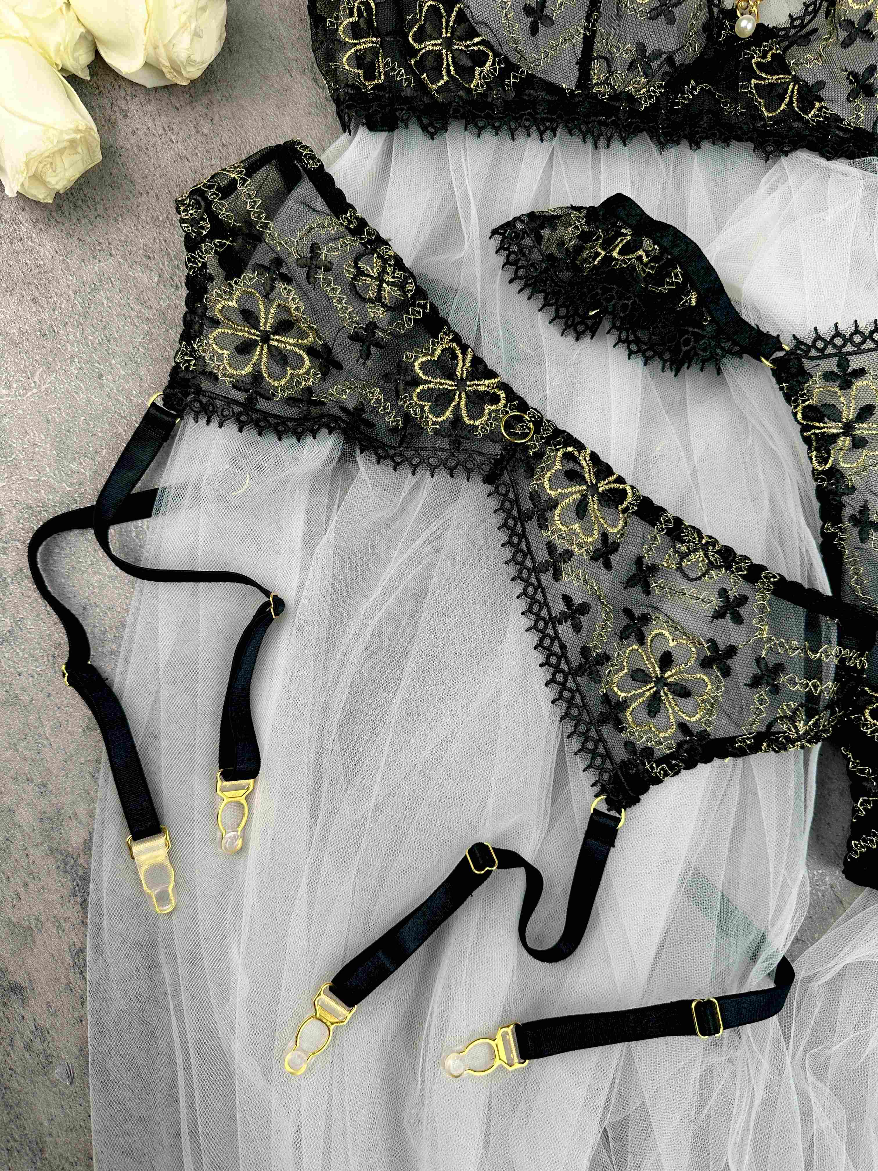 Vanessa Golden Clover Lingerie Set